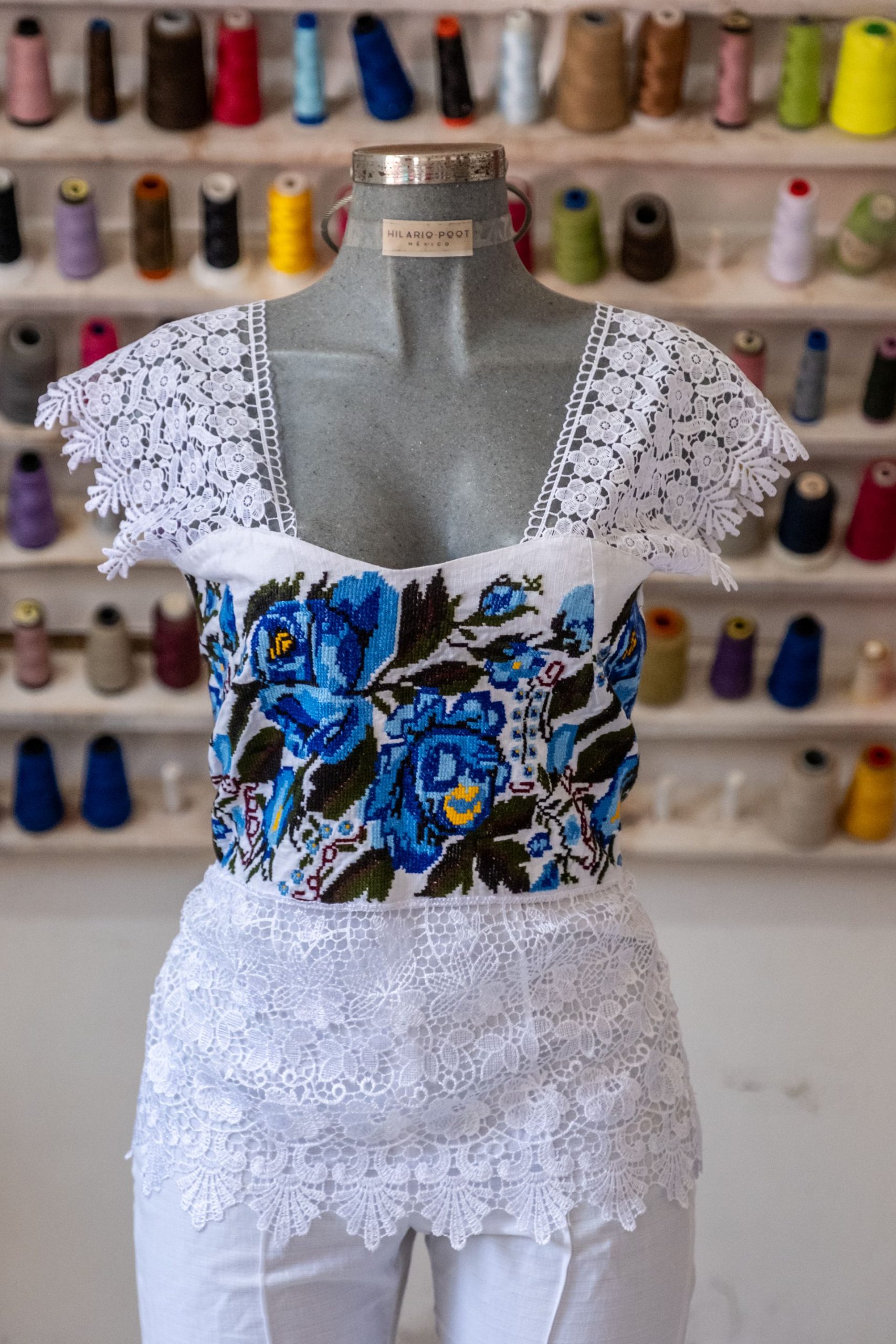 Blusa Rosas Azules
