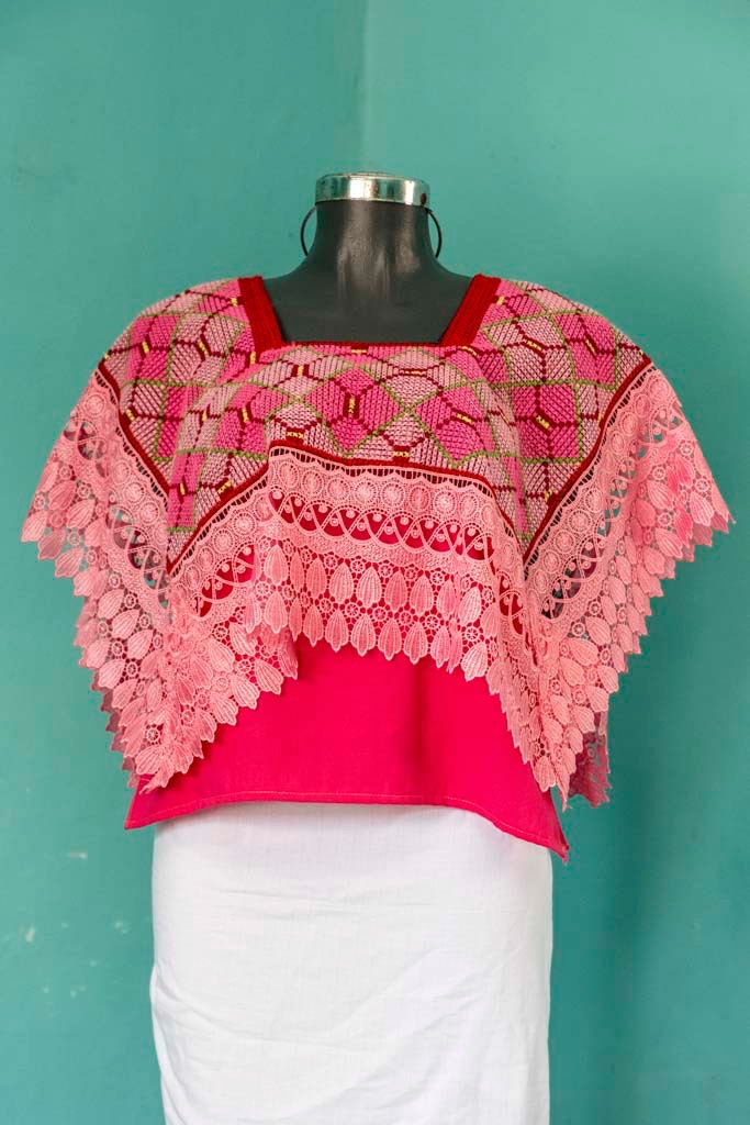 BLUSA SOLAPA ROSA